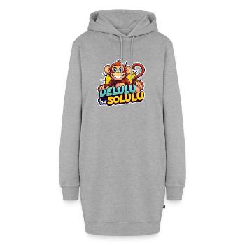 Delulu is the Solulu - Hoodie-Kleid - Grau meliert - Vorne