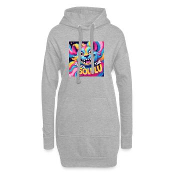 Delulu is the Solulu - Hoodie-Kleid - Grau meliert - Vorne