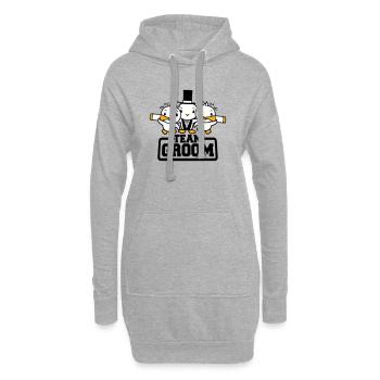 3 oiseaux équipe marié disant amis marié fête - Sweat-shirt à capuche long Femme - gris chiné - Devant