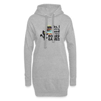 Jeu de société Drôle Dicton Chat - Sweat-shirt à capuche long Femme - gris chiné - Devant