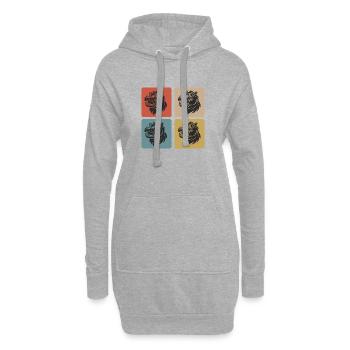 Hippopotame Vintage Design - Sweat-shirt à capuche long Femme - gris chiné - Devant