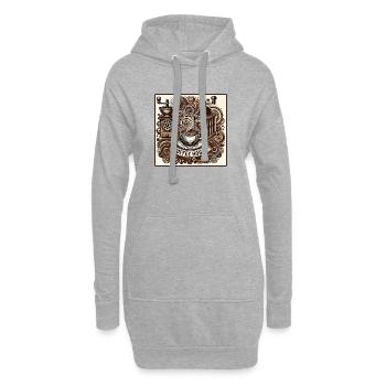 Ambiance de café vintage - Sweat-shirt à capuche long Femme - gris chiné - Devant