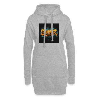 Sommer - Hoodie-Kleid - Grau meliert - Vorne