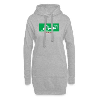 Algérie DZ en Arabe Djazayer - Sweat-shirt à capuche long Femme - gris chiné - Devant