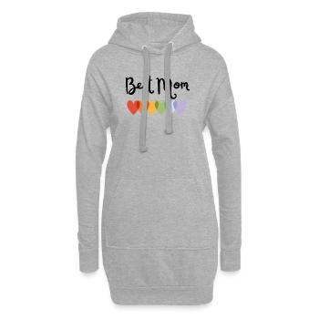 Regenbogenherz Best Mom Design - Hoodie-Kleid - Grau meliert - Vorne