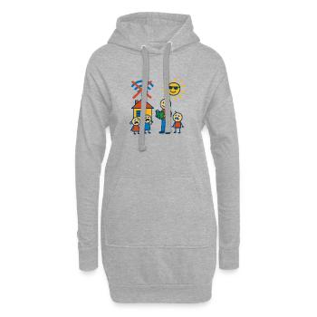 Kein WLAN, kein Mitleid - Hoodie-Kleid - Grau meliert - Vorne