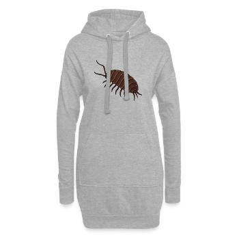 Runde Assel Illustration, Kultshirt , Kellerassel  - Hoodie-Kleid - Grau meliert - Vorne