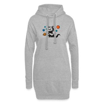 Fourmilier avec des planètes - Sweat-shirt à capuche long Femme - gris chiné - Devant