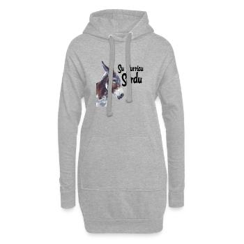 Sardinien Esel Porträt Aquarell - Hoodie-Kleid - Grau meliert - Vorne