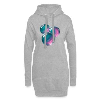 Galaktische Blasen - Hoodie-Kleid - Grau meliert - Vorne
