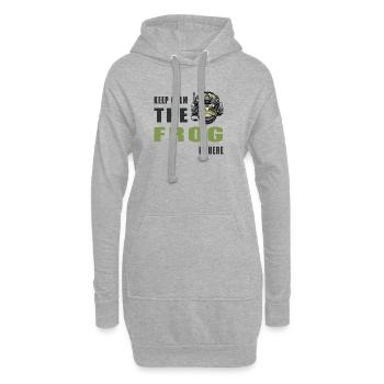 Fighting Frog – Style de garde calme - Sweat-shirt à capuche long Femme - gris chiné - Devant