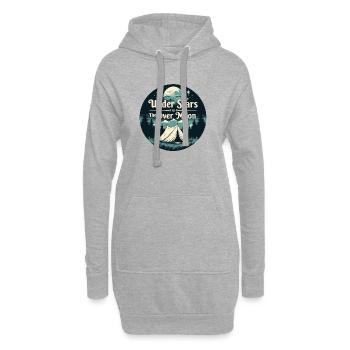 Scène de camping sous les étoiles - Lune - Sweat-shirt à capuche long Femme - gris chiné - Devant