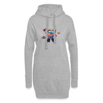 La grande plongée... - Sweat-shirt à capuche long Femme - gris chiné - Devant