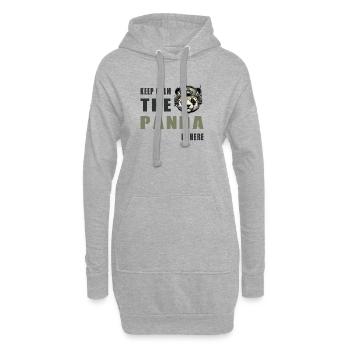 Taktischer Panda – Keep Calm - Hoodie-Kleid - Grau meliert - Vorne