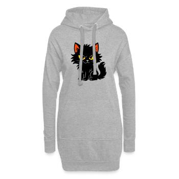 Chaton doux - Sweat-shirt à capuche long Femme - gris chiné - Devant