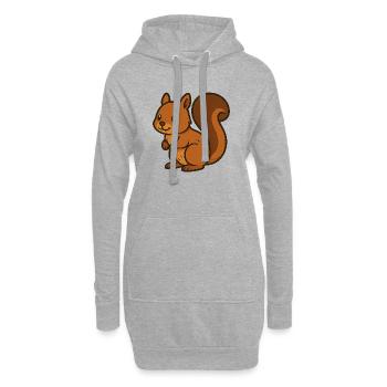 Niedliches Cartoon Eichhörnchen – passender Waldfreund - Hoodie-Kleid - Grau meliert - Vorne