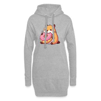 Mignon Capybara Hamster Cochon d’Inde Beignet - Sweat-shirt à capuche long Femme - gris chiné - Devant