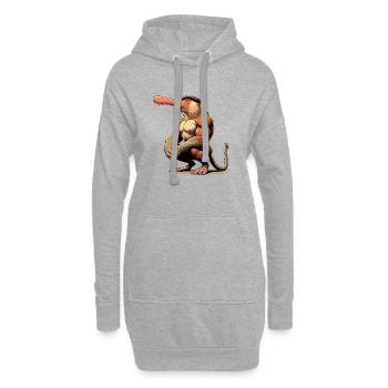 Nasenaffe zäh - Hoodie-Kleid - Grau meliert - Vorne