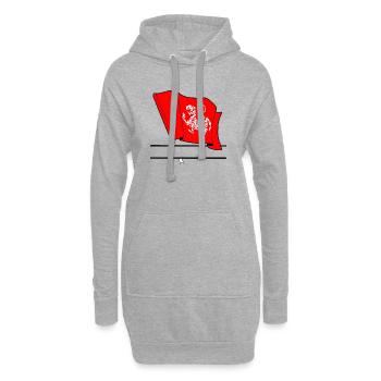 Drapeau de avec karaté Shotokan avec espace libre - Sweat-shirt à capuche long Femme - gris chiné - Devant