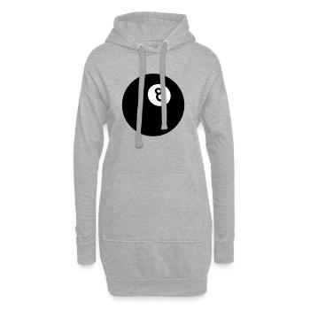 Huit noir - Sweat-shirt à capuche long Femme - gris chiné - Devant