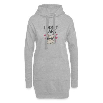 I Don’t Care Bunny süßer Hase Herz - Hoodie-Kleid - Grau meliert - Vorne