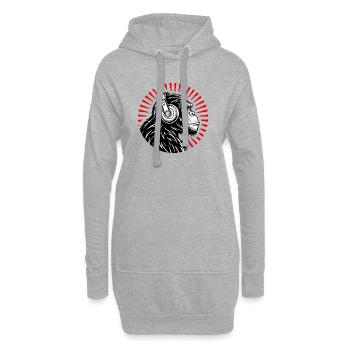 Groove Monkey – Der DJ der Wildnis - Hoodie-Kleid - Grau meliert - Vorne