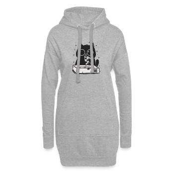 Pizza kitty - Hoodie-Kleid - Grau meliert - Vorne