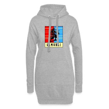 Retro Samurai Warrior - Hoodie-Kleid - Grau meliert - Vorne