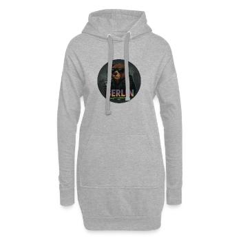 Berlin Bär – Design urbain streetstyle avec graffiti - Sweat-shirt à capuche long Femme - gris chiné - Devant