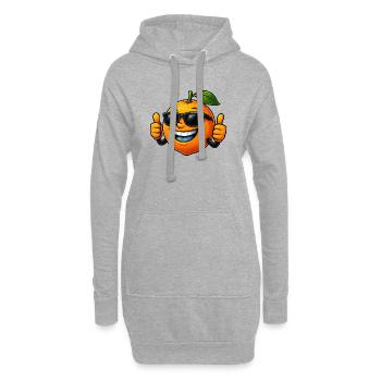 Coole süße Apfelsine Cartoon Sommerfrucht - Hoodie-Kleid - Grau meliert - Vorne