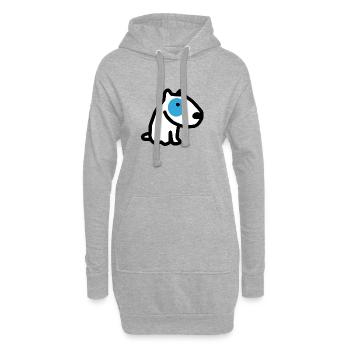 CORSO DER HUND mit blauen Augen - Hoodie-Kleid - Grau meliert - Vorne