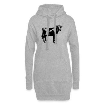 Schattenmilchkuh stehend – transparent SVG boerderi - Hoodie-Kleid - Grau meliert - Vorne