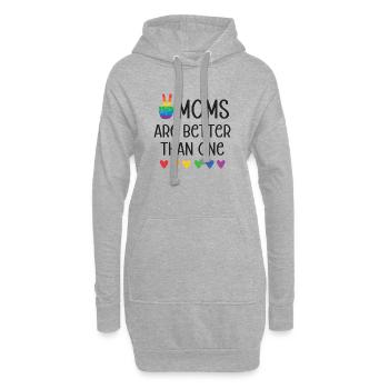 Mois de la fierté LGBTQ - Deux mamans valent mieux qu’une - Sweat-shirt à capuche long Femme - gris chiné - Devant