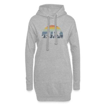 Evolution de la conception de la silhouette de l’humanité - Sweat-shirt à capuche long Femme - gris chiné - Devant