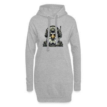 Aigle militaire en mission - Sweat-shirt à capuche long Femme - gris chiné - Devant