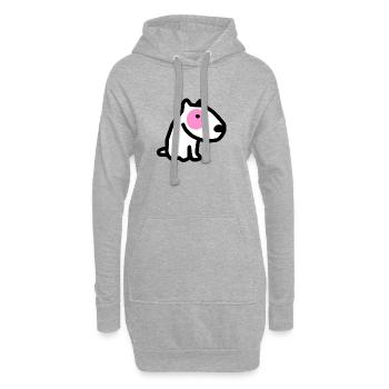 CORSO DER HUND mit rosa Augen - Hoodie-Kleid - Grau meliert - Vorne
