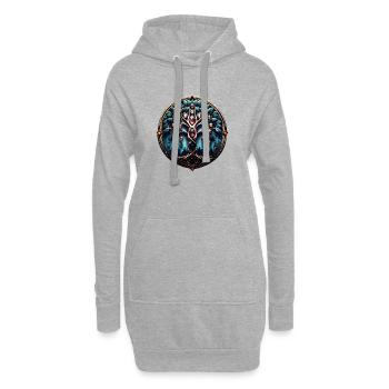 La ville à l’ombre de l’arbre de vie luxuriant - Sweat-shirt à capuche long Femme - gris chiné - Devant