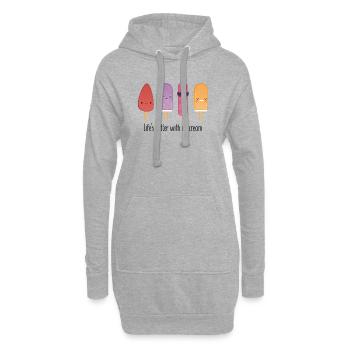 Lifes better with cream - Hoodie-Kleid - Grau meliert - Vorne