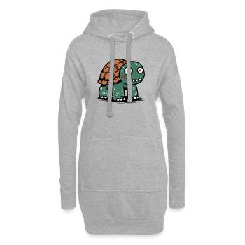 Turtle - Hoodie Dress - heather grey - Front