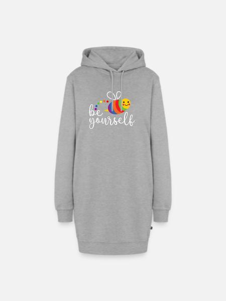 LGBTQ Pride Month - Sei du selbst - Hoodie-Kleid - Grau meliert