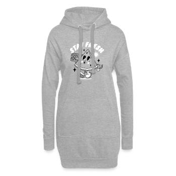 Funky Cosmic Fröhliches Design - Hoodie-Kleid - Grau meliert - Vorne