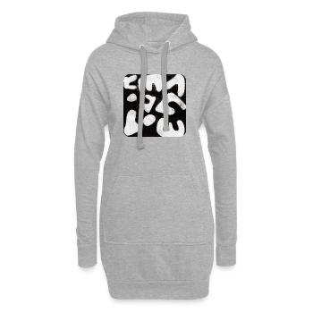Abstrakt Monoprint Kunst Druck Tribal - Hoodie-Kleid - Grau meliert - Vorne