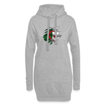 Algerien Flagge - Algerien - Zerrissene Flagge - Hoodie-Kleid - Grau meliert - Vorne
