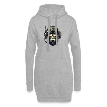 Gorilla Militär Design - Hoodie-Kleid - Grau meliert - Vorne