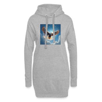 Krafttier Adler am Himmel - Hoodie-Kleid - Grau meliert - Vorne