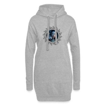 Heavenly Alliance: Der Wolf und die schöne Frau - Hoodie-Kleid - Grau meliert - Vorne