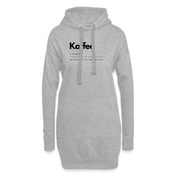 Kaffee – Das Leben beginnt nach dem ersten Kaffee - Hoodie-Kleid - Grau meliert - Vorne