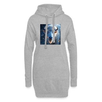 Krafttier Weisser Bison - Hoodie-Kleid - Grau meliert - Vorne