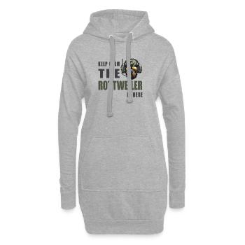 Rottweiler – Conception Keep Calm - Sweat-shirt à capuche long Femme - gris chiné - Devant
