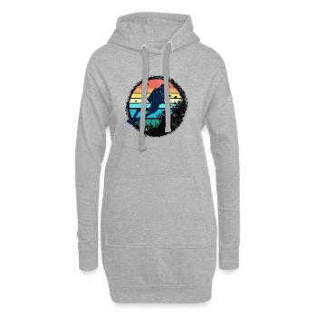 Silhouette de plongeur sous-marin avec coucher de soleil arc-en-ciel - Sweat-shirt à capuche long Femme - gris chiné - Devant